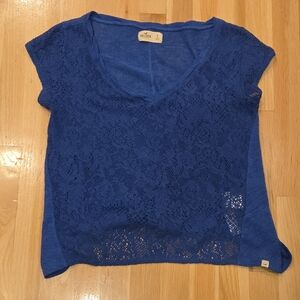 Hollister Blue Lace Blouse